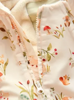 Next Woodland écru imprimé à capuche - Combinaison bébé en nylon (0mois à2ans) Outlet