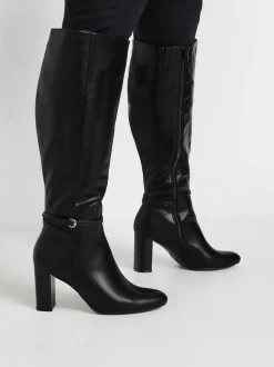 Yours Curve Bottes à genoux à talons Extra Coupe large Clearance