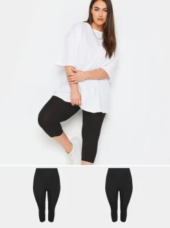 Yours Curve Cycling 2 Pack Leggings Online