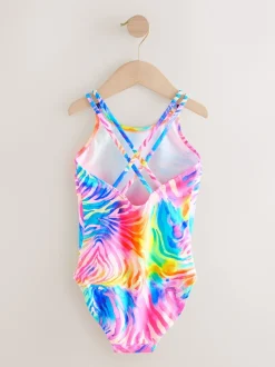 Next - Maillot de bain à double bretelle (3-16yrs) Zèbre arc-en-ciel Best
